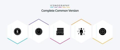 Complete Common Version 25 Glyph icon pack including marketing. decision. card. compare. shopping vector