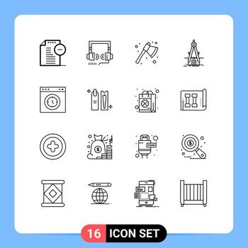 grupo de dieciséis contornos señales y símbolos para navegador refinamiento hacha producto diseño editable vector diseño elementos