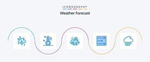 Weather Blue 5 Icon Pack Including rain. cloud. day. wind. arrow vector