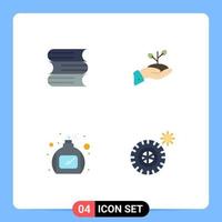 Pack of 4 creative Flat Icons of document payment growth finance perfume Editable Vector Design Elements