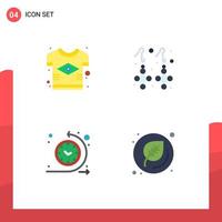 4 Creative Icons Modern Signs and Symbols of brazil cycle time flag fashion routine Editable Vector Design Elements