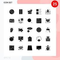 Set of 25 Modern UI Icons Symbols Signs for rocket business handbag plus text Editable Vector Design Elements