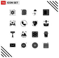 User Interface Pack of 16 Basic Solid Glyphs of computer i frame idea field spring Editable Vector Design Elements