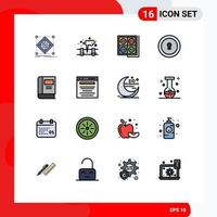 Set of 16 Modern UI Icons Symbols Signs for book private waste keyhole socket Editable Creative Vector Design Elements