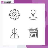 Set of 4 Commercial Filledline Flat Colors pack for control impersonation location pin thief Editable Vector Design Elements