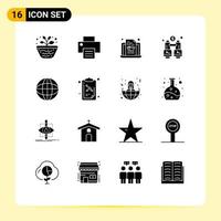 16 Creative Icons Modern Signs and Symbols of internet global laptop locate explore Editable Vector Design Elements