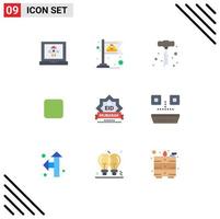 Universal Icon Symbols Group of 9 Modern Flat Colors of star mubarak drill eid check box Editable Vector Design Elements