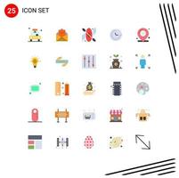 Pictogram Set of 25 Simple Flat Colors of location location letter direction travel Editable Vector Design Elements