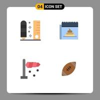 Modern Set of 4 Flat Icons and symbols such as drafting news ruler fake direction Editable Vector Design Elements