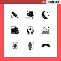 Set of 9 Modern UI Icons Symbols Signs for caring pollution bar landscape factory Editable Vector Design Elements