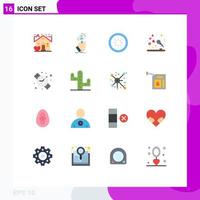 16 Thematic Vector Flat Colors and Editable Symbols of back to school music buffer microphone loading Editable Pack of Creative Vector Design Elements