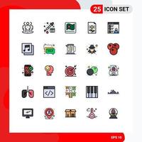 25 creativo íconos moderno señales y símbolos de aplicación Finanzas Bangladesh documento banco editable vector diseño elementos