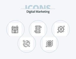 Digital Marketing Line Icon Pack 5 Icon Design. management. software. money. crm software. app vector
