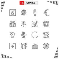 16 Creative Icons Modern Signs and Symbols of business finance web euro signal Editable Vector Design Elements