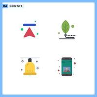 4 Universal Flat Icon Signs Symbols of arrow bell upload digital christmas Editable Vector Design Elements