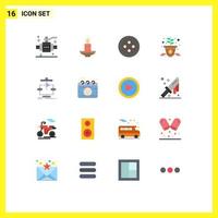 16 Universal Flat Colors Set for Web and Mobile Applications algorithm marketing lamp growth stud Editable Pack of Creative Vector Design Elements