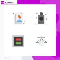 Editable Vector Line Pack of 4 Simple Flat Icons of sketch frame design room section Editable Vector Design Elements