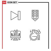 4 Creative Icons Modern Signs and Symbols of end coding next rank planning Editable Vector Design Elements