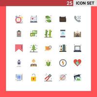 Universal Icon Symbols Group of 25 Modern Flat Colors of call personal leaf money cash Editable Vector Design Elements