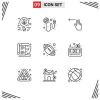 9 Creative Icons Modern Signs and Symbols of sport american fingers learning brain Editable Vector Design Elements