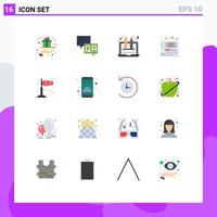 Group of 16 Flat Colors Signs and Symbols for file design information creative graphic Editable Pack of Creative Vector Design Elements