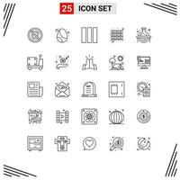 25 Universal Line Signs Symbols of chemical files celebration furniture cabinet Editable Vector Design Elements
