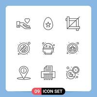 9 User Interface Outline Pack of modern Signs and Symbols of carnival day design india place Editable Vector Design Elements