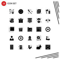 Set of 25 Modern UI Icons Symbols Signs for cutting axe user duplicate copy Editable Vector Design Elements