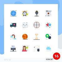 16 Creative Icons Modern Signs and Symbols of ambulance hosting watch database treat Editable Pack of Creative Vector Design Elements