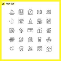 Modern Set of 25 Lines Pictograph of security bug dollar editable art Editable Vector Design Elements