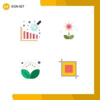 4 Creative Icons Modern Signs and Symbols of business intelligence spa floral spring crop Editable Vector Design Elements