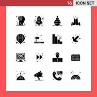 16 Universal Solid Glyph Signs Symbols of gps high rocket friends best Editable Vector Design Elements