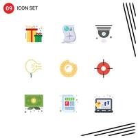 Pack of 9 Modern Flat Colors Signs and Symbols for Web Print Media such as stress blow camera balloon wifi Editable Vector Design Elements