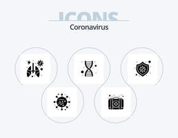 coronavirus glifo icono paquete 5 5 icono diseño. proteccion. hebra. anatomía. genómico adn vector