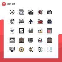 25 Creative Icons Modern Signs and Symbols of presentation tablet flag view look Editable Vector Design Elements