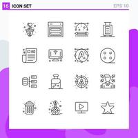 16 Creative Icons Modern Signs and Symbols of advertising tips briefcase web bag development tools Editable Vector Design Elements