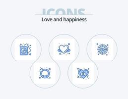 Love Blue Icon Pack 5 Icon Design. target. aim. party. wing. heart vector