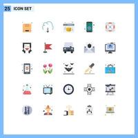 Set of 25 Modern UI Icons Symbols Signs for wrench tools box mobile application Editable Vector Design Elements