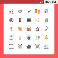 Set of 25 Vector Flat Colors on Grid for data tablet diamond online ad Editable Vector Design Elements