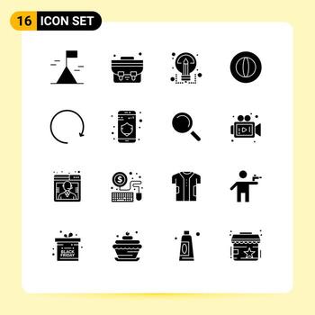 16 Solid Glyph concept for Websites Mobile and Apps data clockwise share arrow finance Editable Vector Design Elements