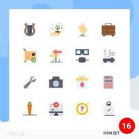 Universal Icon Symbols Group of 16 Modern Flat Colors of travel holiday protecting beach edge Editable Pack of Creative Vector Design Elements