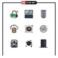 9 Creative Icons Modern Signs and Symbols of seo speech marketing insignia hosting backup Editable Vector Design Elements