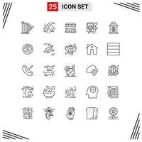 Pictogram Set of 25 Simple Lines of diagram house ecommerce ticket device Editable Vector Design Elements