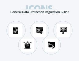 Gdpr Glyph Icon Pack 5 Icon Design. . gdpr . gdpr . file . data vector