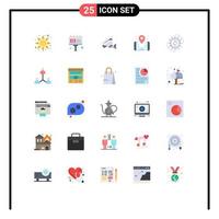 Stock Vector Icon Pack of 25 Line Signs and Symbols for process technology camera location map Editable Vector Design Elements