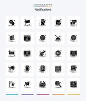 Creative Notifications 25 Glyph Solid Black icon pack  Such As placeholder. notification. notification. location. notification vector
