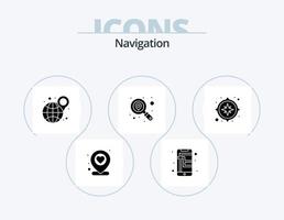 navegación glifo icono paquete 5 5 icono diseño. . GPS. globo. Brújula. buscar vector