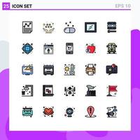 25 Creative Icons Modern Signs and Symbols of wrench server selection mirror pills Editable Vector Design Elements