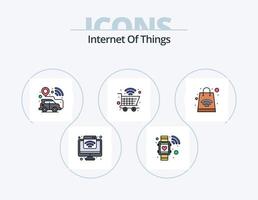 Internet Of Things Line Filled Icon Pack 5 Icon Design. . mobile. smart. map. online shopping vector