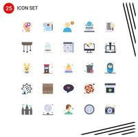 25 Universal Flat Colors Set for Web and Mobile Applications search document contract presentation hologram Editable Vector Design Elements